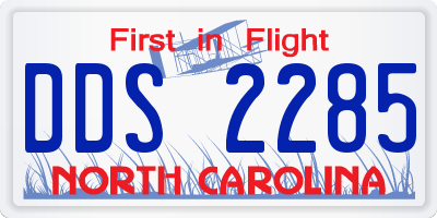 NC license plate DDS2285