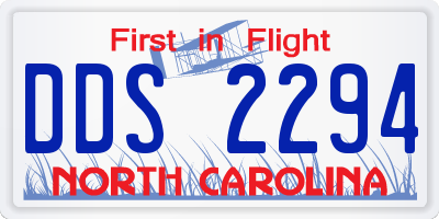 NC license plate DDS2294