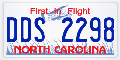 NC license plate DDS2298