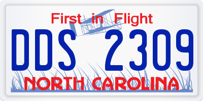 NC license plate DDS2309