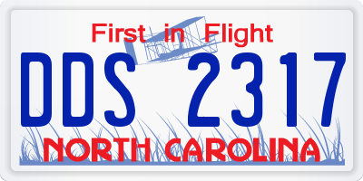 NC license plate DDS2317
