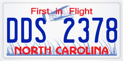 NC license plate DDS2378