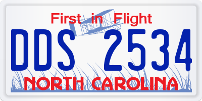 NC license plate DDS2534