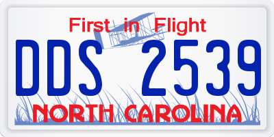 NC license plate DDS2539