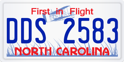 NC license plate DDS2583