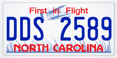 NC license plate DDS2589