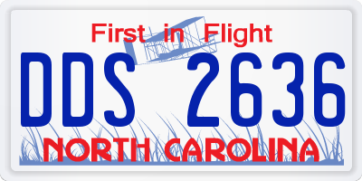NC license plate DDS2636