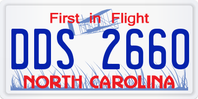 NC license plate DDS2660