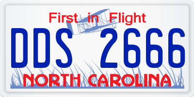 NC license plate DDS2666