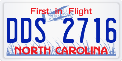 NC license plate DDS2716