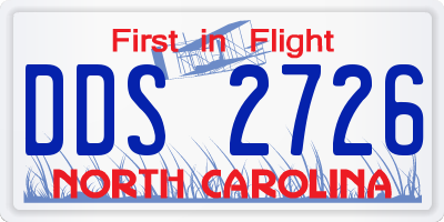 NC license plate DDS2726