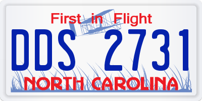 NC license plate DDS2731
