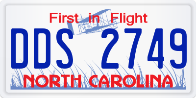 NC license plate DDS2749