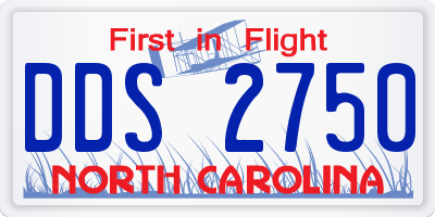 NC license plate DDS2750