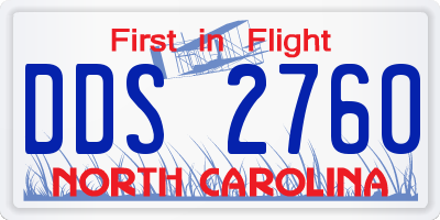 NC license plate DDS2760