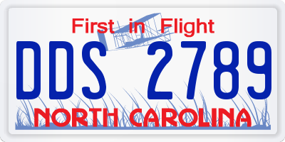 NC license plate DDS2789