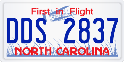 NC license plate DDS2837