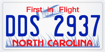 NC license plate DDS2937