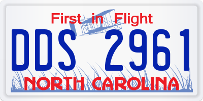 NC license plate DDS2961