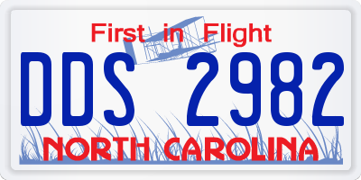 NC license plate DDS2982