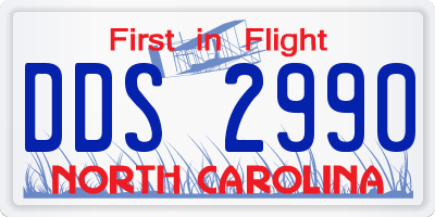 NC license plate DDS2990