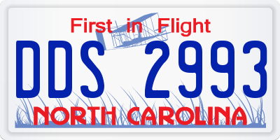 NC license plate DDS2993