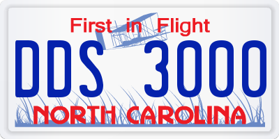 NC license plate DDS3000