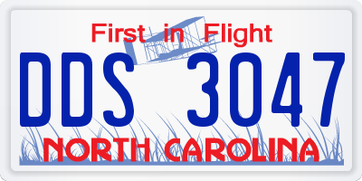 NC license plate DDS3047