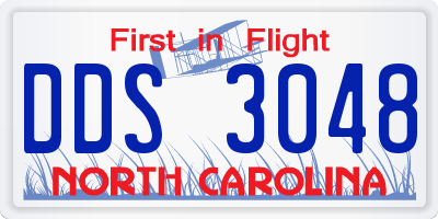 NC license plate DDS3048