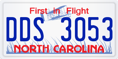 NC license plate DDS3053