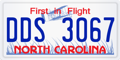 NC license plate DDS3067