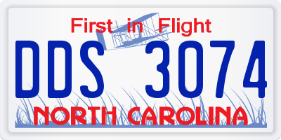 NC license plate DDS3074