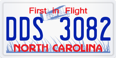 NC license plate DDS3082