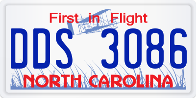 NC license plate DDS3086