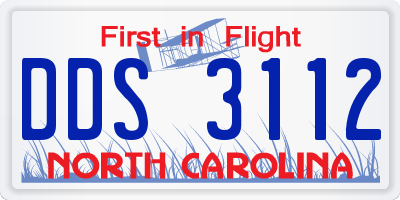 NC license plate DDS3112