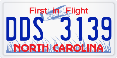 NC license plate DDS3139