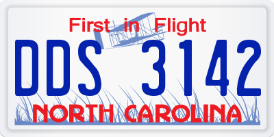 NC license plate DDS3142
