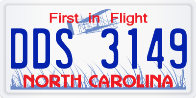 NC license plate DDS3149