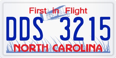 NC license plate DDS3215