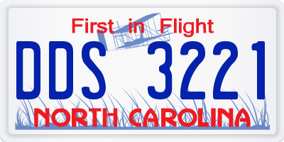 NC license plate DDS3221
