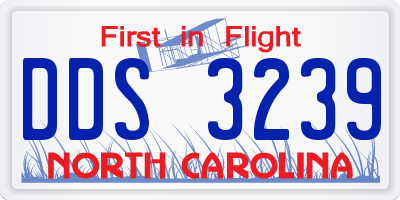 NC license plate DDS3239