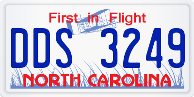 NC license plate DDS3249