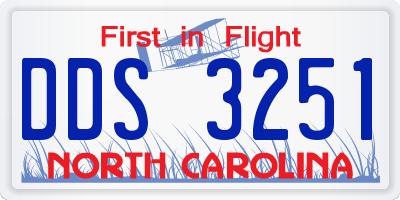 NC license plate DDS3251