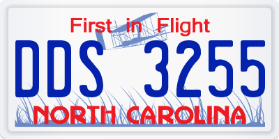 NC license plate DDS3255