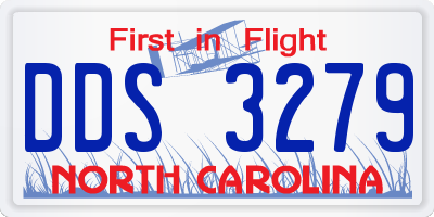 NC license plate DDS3279