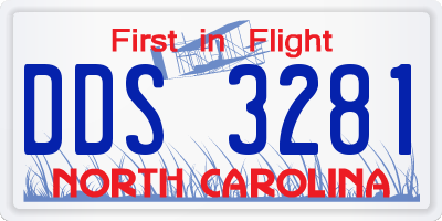 NC license plate DDS3281