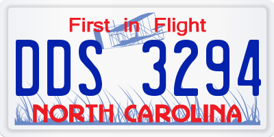 NC license plate DDS3294