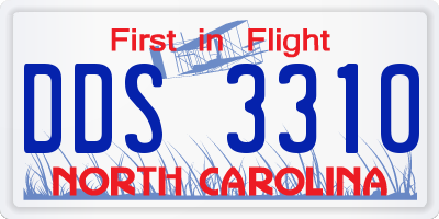 NC license plate DDS3310