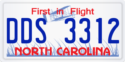 NC license plate DDS3312