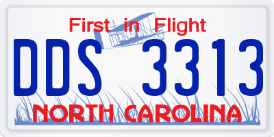 NC license plate DDS3313